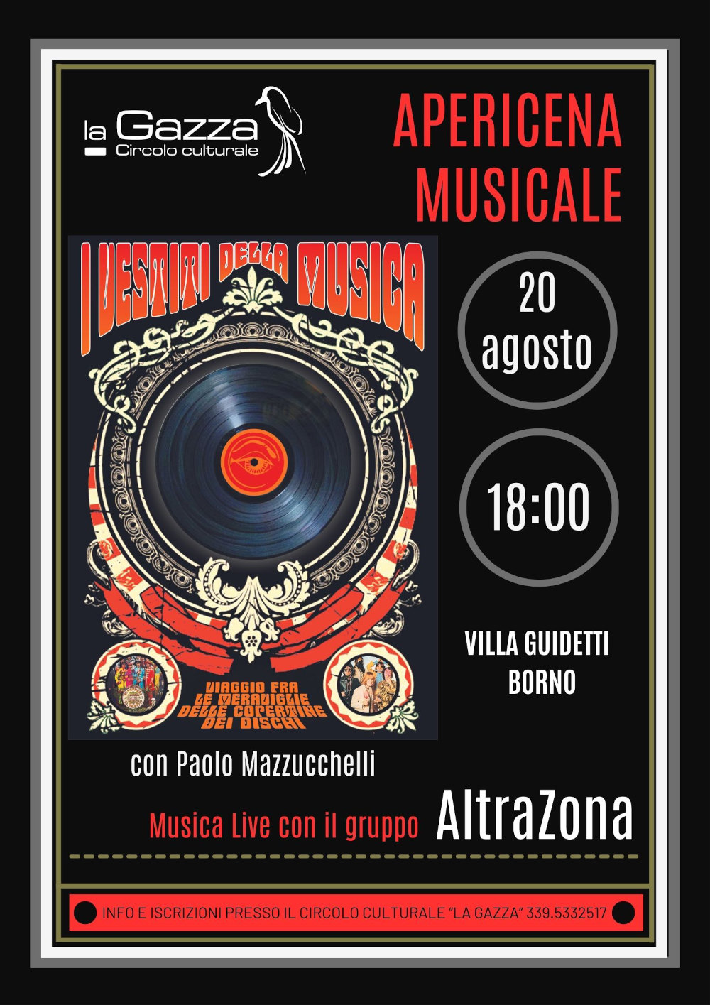 domenica 20 agosto 2023: apericena musicale borno