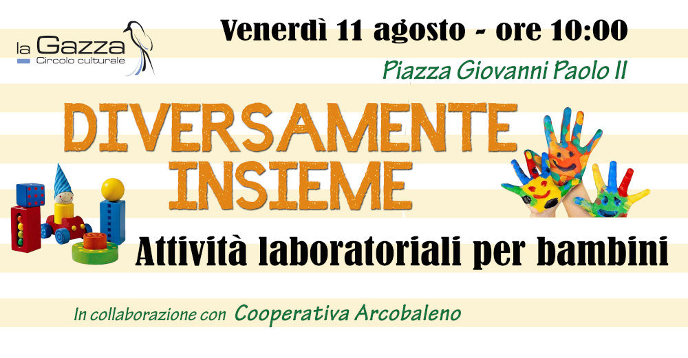 venerdì 11 agosto 2023: laboratorio per bambini borno