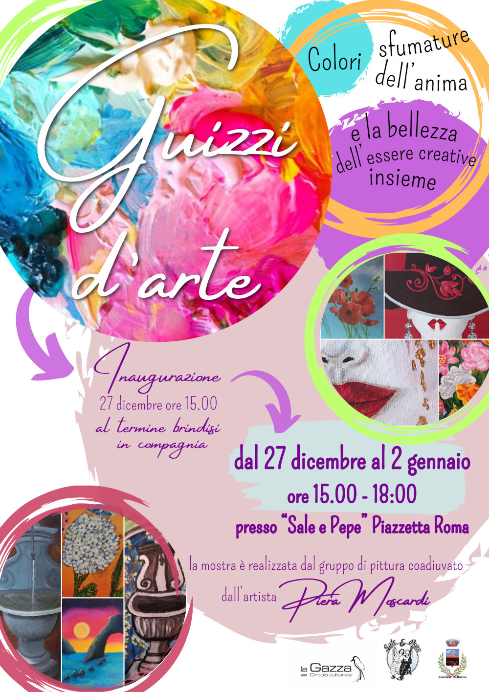 27 dicembre 2 gennaio 2023 ore 15.00-18.00 Sale e pepe a Borno: Guizzi d'arte