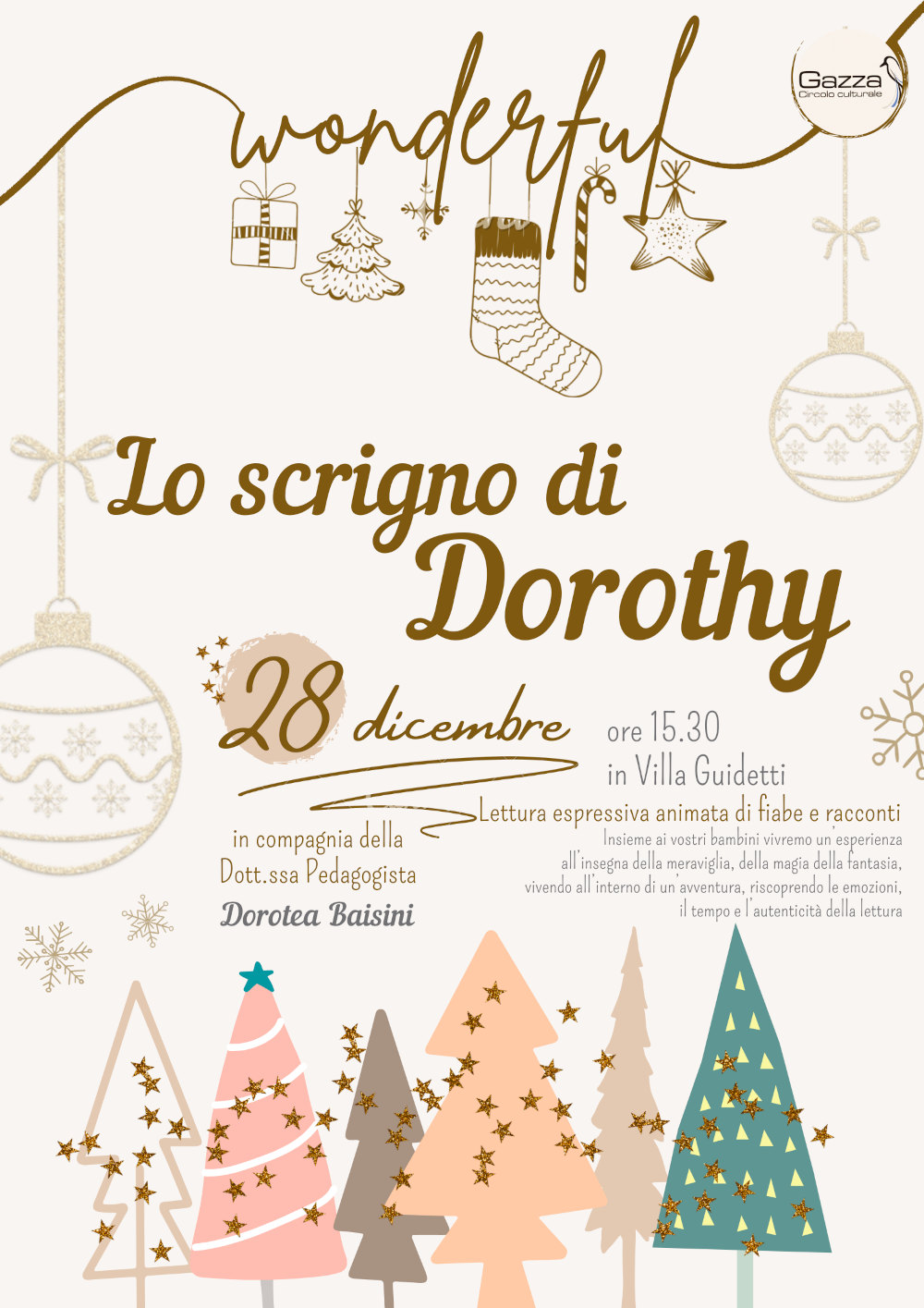 28 dicembre 2023 ore 15.30 Villa Guidetti Borno: Lo scrigno di Dorothy - Lettura espressiva animata di fiabe e racconti