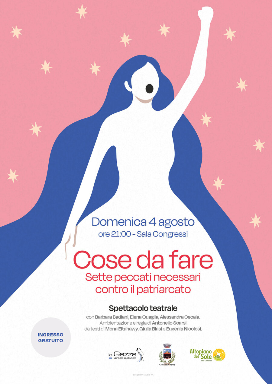 4 agosto 2024 ore 21.00 sala congressi - Borno: spettacolo teatrale contro il patriarcato