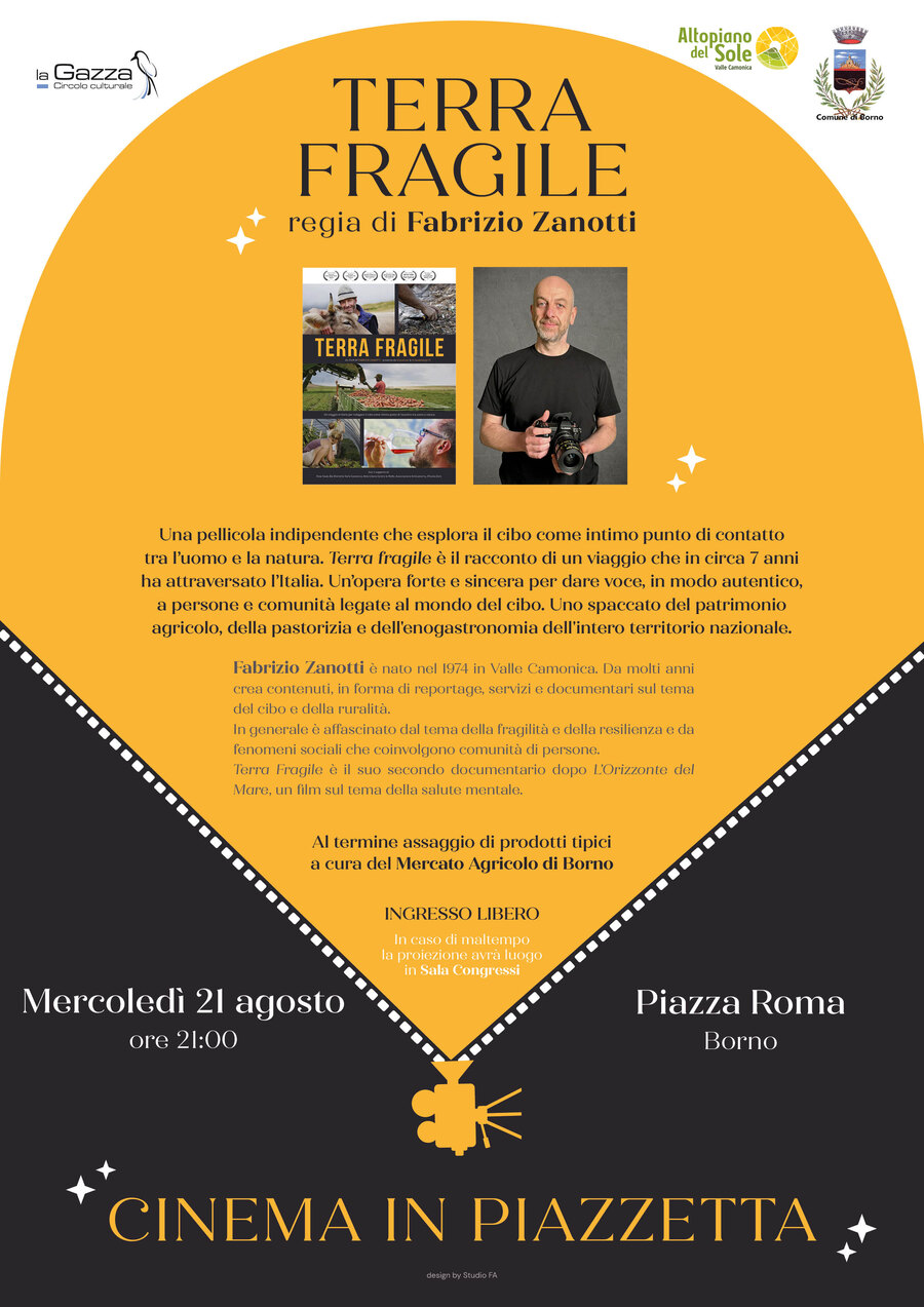 21 agosto 2024 ore 21.00 piazza Roma - Borno: Cinema in piazzetta - Terra fragile