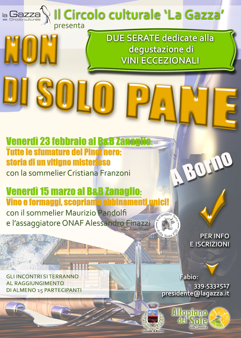 Ven 23 febbraio e ven 15 marzo 2024: due serate a Borno dedicate alla degustazione di vini eccezionali